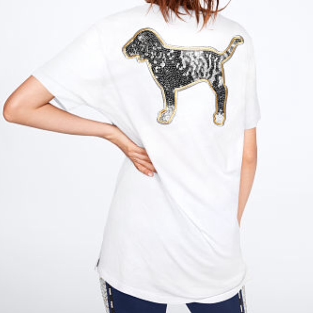 Pink Bling Campus Crew Tee Size Small